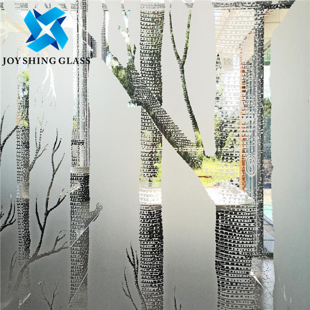 Grey Acid Etched Glass 3mm - 19mm per la parete decorativa del divisore in vetro