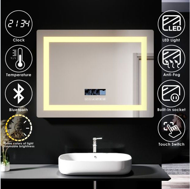 Specchio illuminato riscaldato del bagno del LED con Bluetooth 600*800 700*900 750*1000